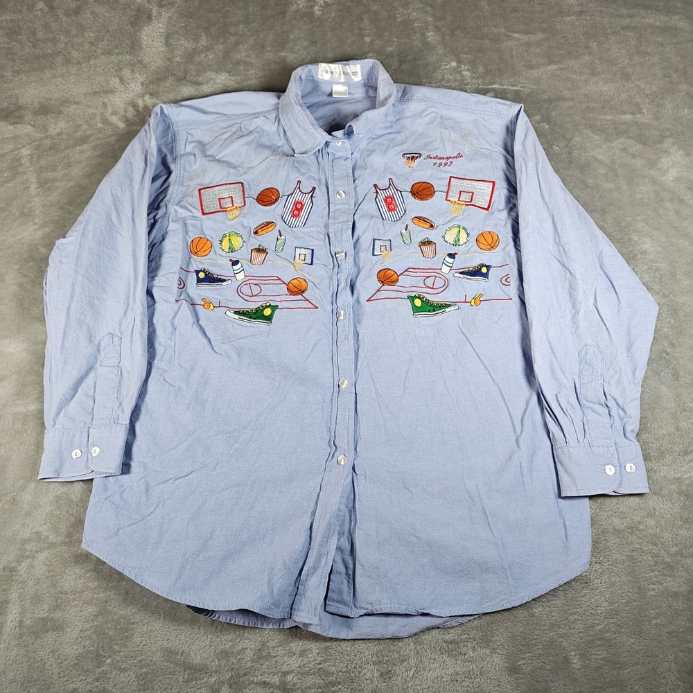 Vintage Casey Coleman Shirt Womens XL Sports Button Up Basketball Indianapolis